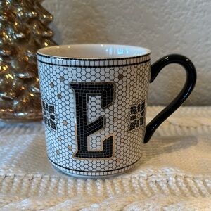 Anthropologie Bistro Tile Margot Monogram E Mug